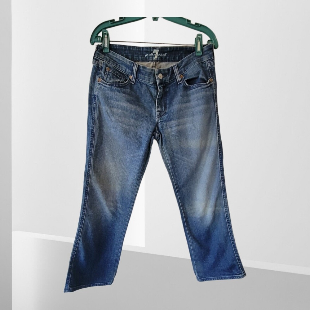7 For All Mankind Men Dark‎ Blue Denim "A" Pocket Crop Size 30